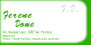 ferenc dome business card